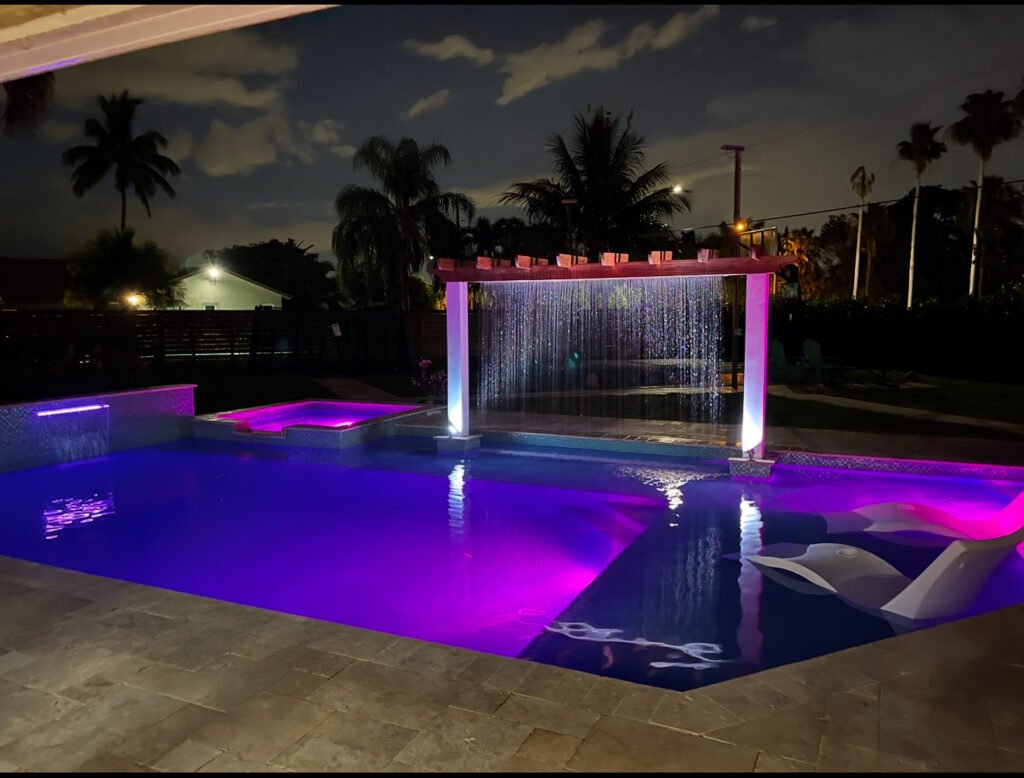 Poolside patio finish