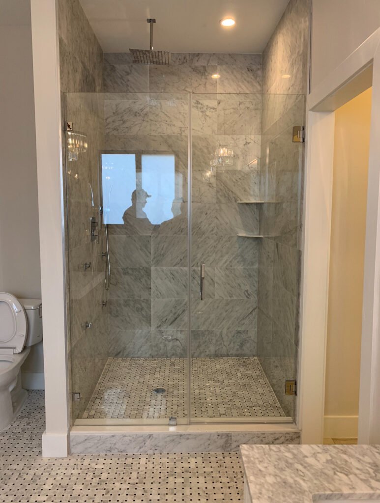 Frameless shower build