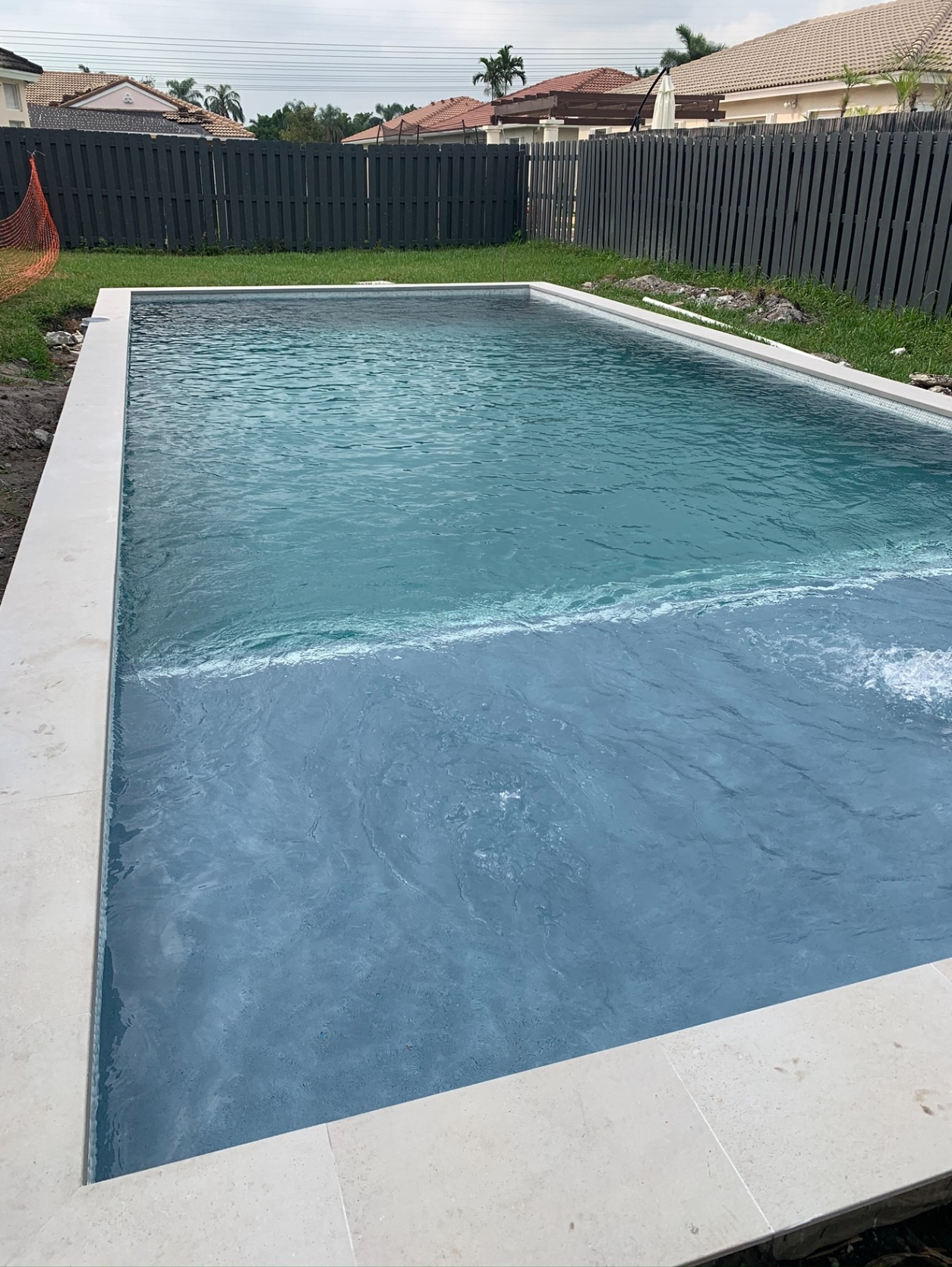 New rectangular pool construction