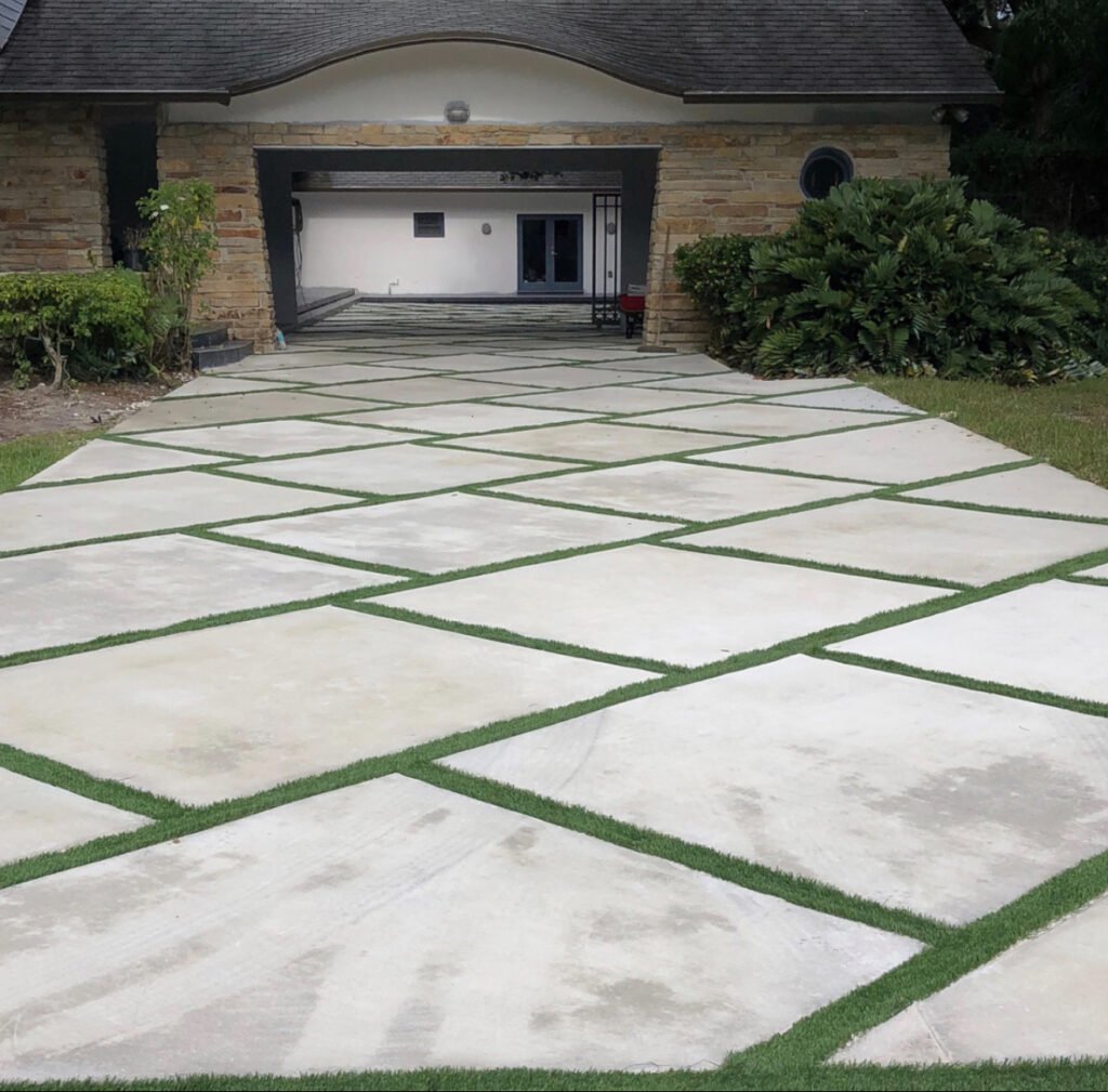 Brick paver driveway
